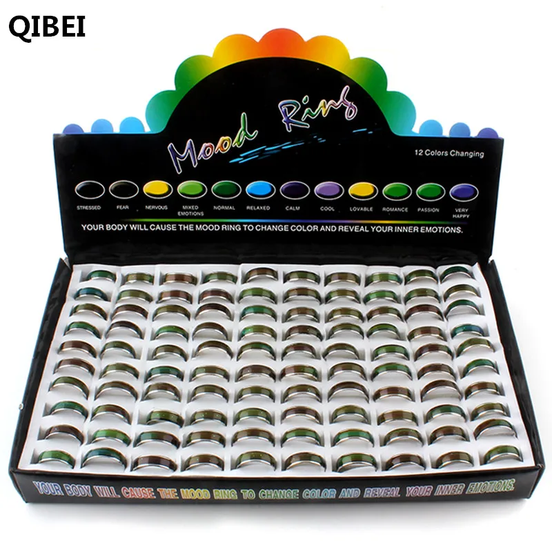 Wholesale lot ! 100pcs MOOD RINGS ! mood ring changes color stainless