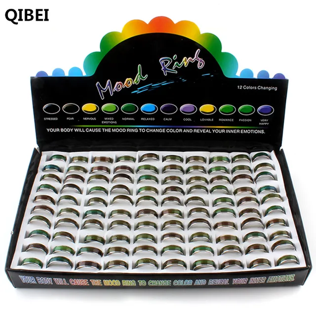 Wholesale lot ! 100pcs MOOD RINGS ! mood ring changes color stainless