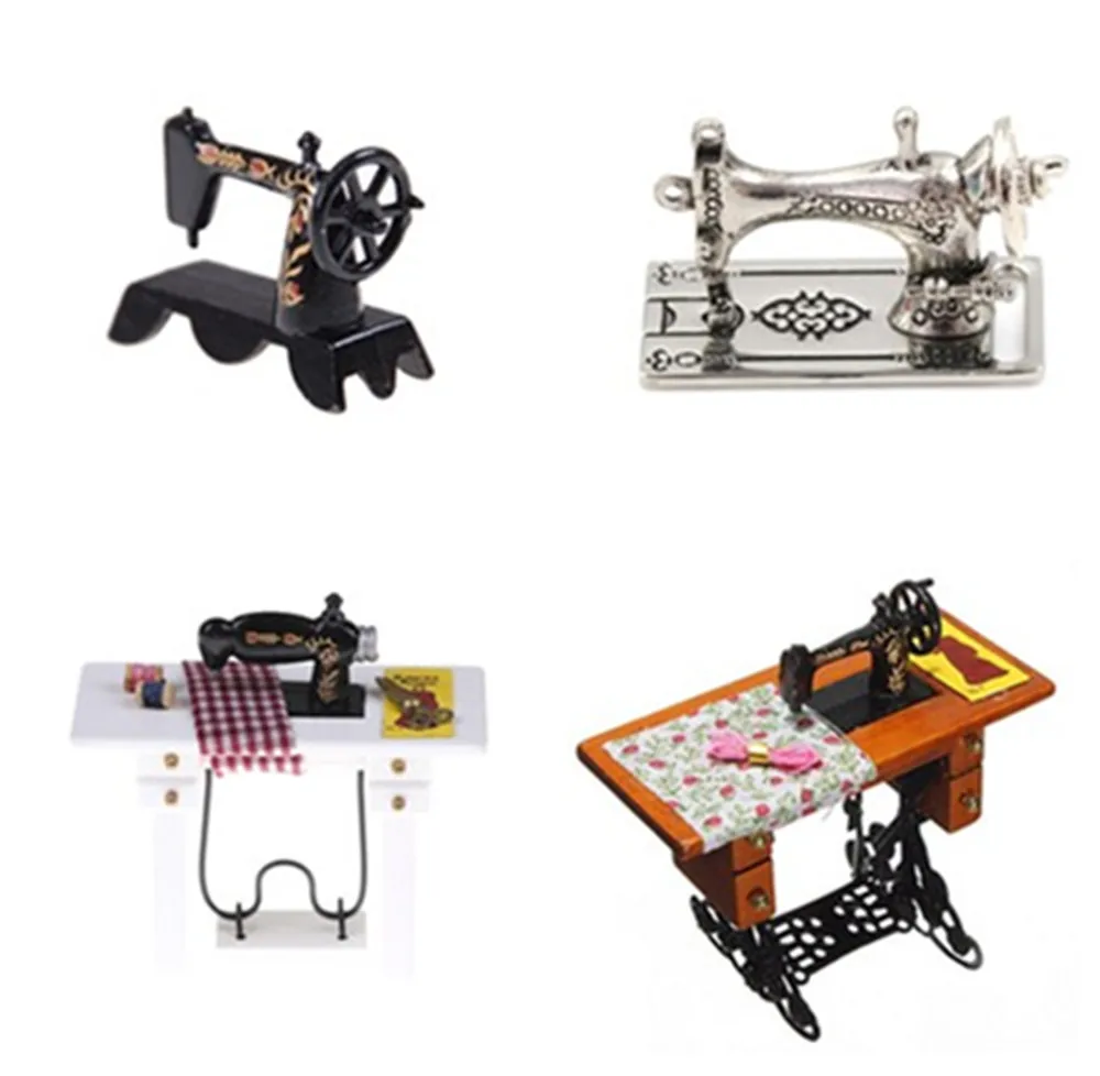 

Multi Styles Kids Dollhouse Decor Miniature Furniture Sewing Machine Thread Scissors Accessories for Dolls House Toys for Girls