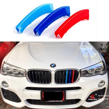 

For 2011 to 2018 BMW X3 X4 F25 F26 G01 G02 3D styling M Front Grille Grills Trim Strips Cover performance Decoration Stickers