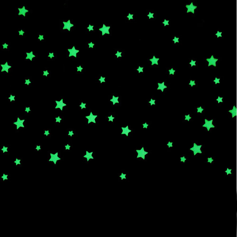 Ceiling Stickers 100pc Kids Bedroom Beautiful Fluorescent Glow In