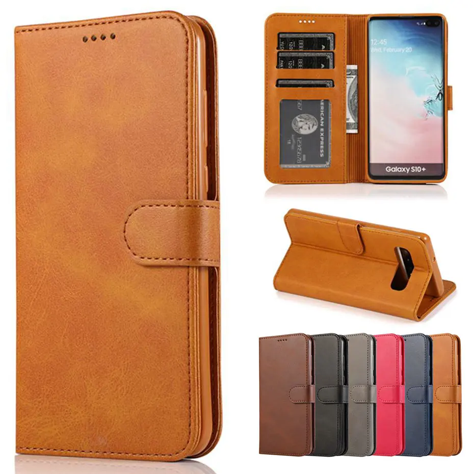 

Leather Flip Case For Samsung Galaxy S6 S7 S8 S9 Edge S10 Plus Note 8 9 A6 A7 A8 A9 J4 J6 2018 A40s A10 M10 M20 M30 Wallet Case