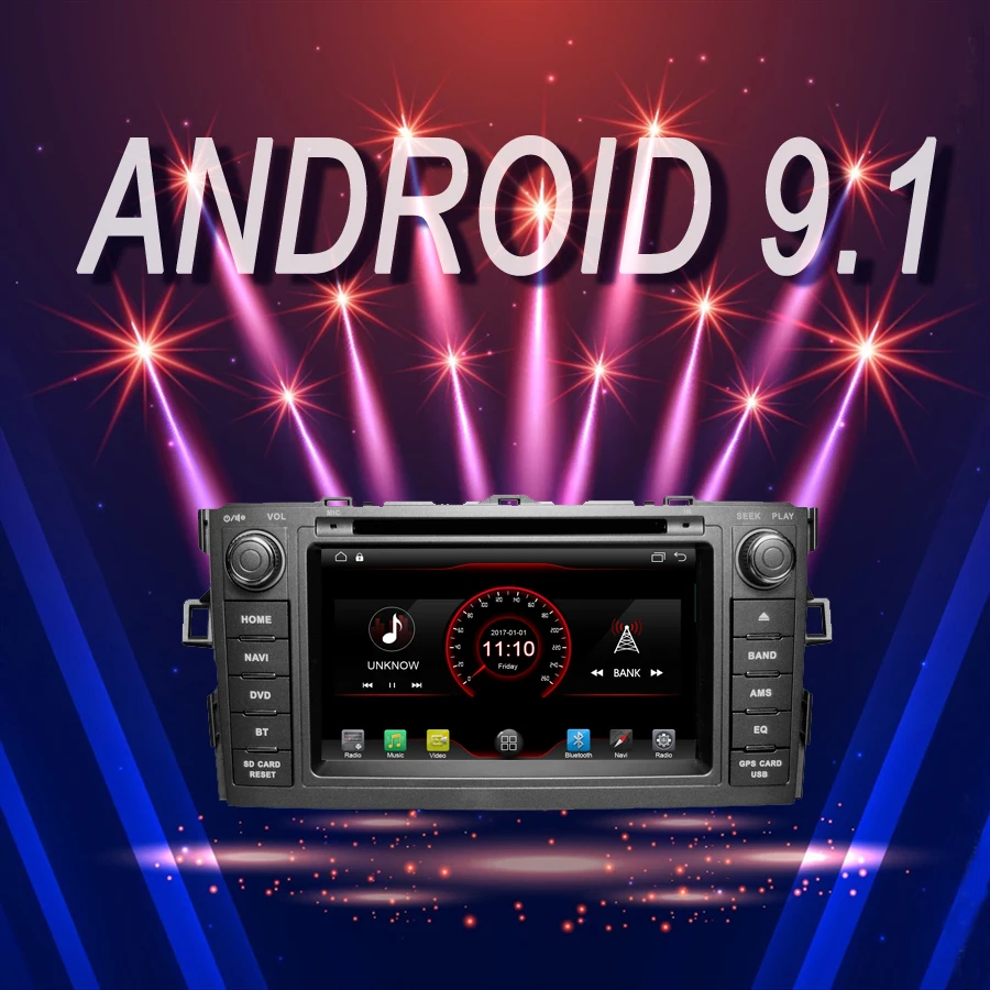 

car multimedia Player Android 9.1 Car GPS Bluetooth stereo fit for TOYOTA AURIS 2007 recorder DVD autoradio Head Unit