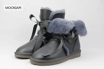 

High Quality Fashion Women Snow Boots Genuine Sheepskin Leather Boots 100% Natural Fur Winter Boots Warm Thick Wool Women Boots