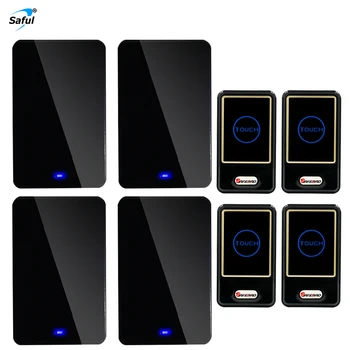 

Saful EU / AU / UK / US Plug Home Gate Security 4 Out Transmitter+4 Wireless Doorbell 28 Ringtones Adjustable Sound Volume