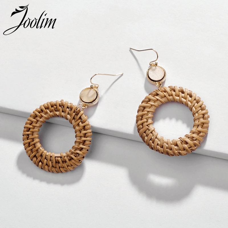 

JOOLIM Folk Style Ratten Knit Drop Earring Round Earring