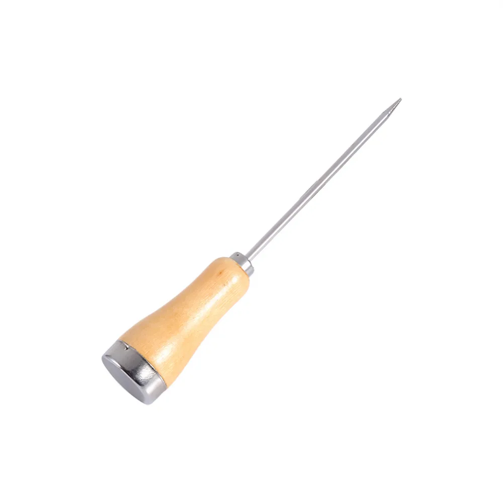 Vintage Stainless Steel Ice Pick Punch Kitchen Tool Wooden Handle Metal CoveUTnd