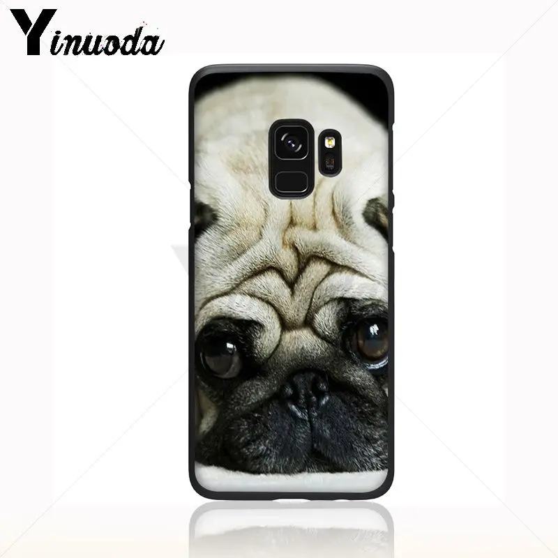 Yinuoda мопс собака животные новоприбывшие черная ячейка чехол для телефона samsung Galaxy