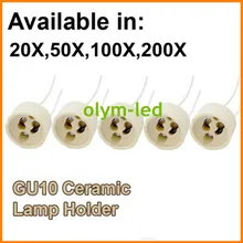 20X лучшее качество керамическая лампа GU10 цоколь Светодиодный светильник GU10 держатель База 15 см Кабельный разъем Быстрая CE RoHS