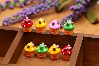 

10pcs/lot new Mushroom House dollhouse Toy Resin Christmas Children Gift Home Decoration Crafts