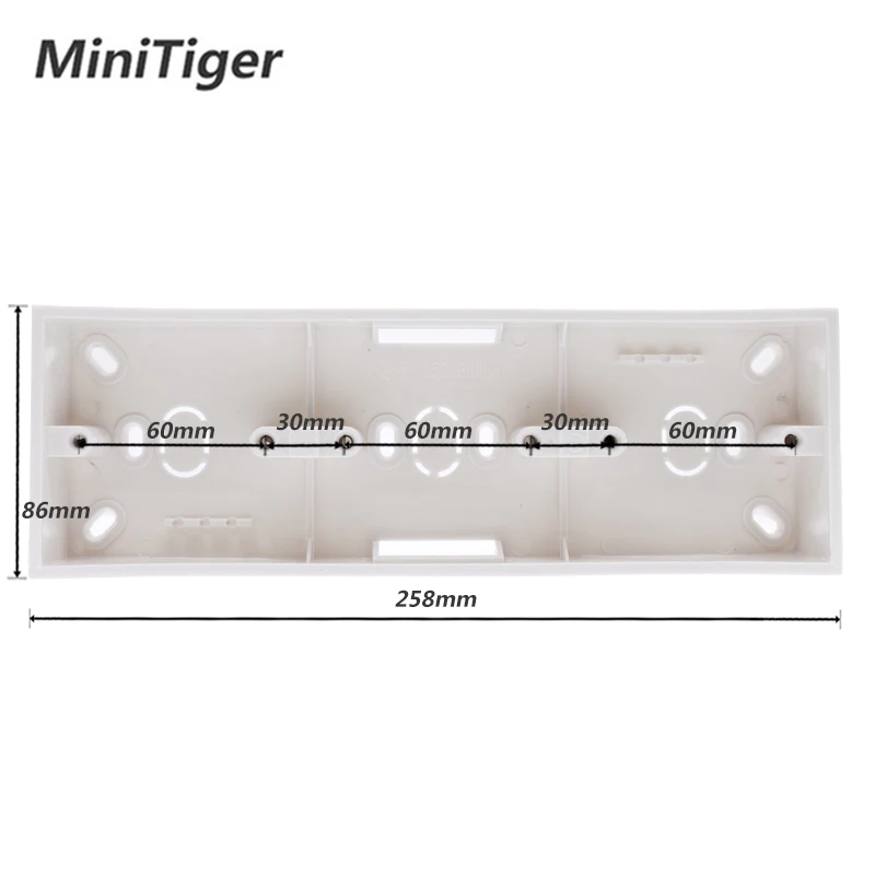 Внешняя Монтажная коробка Minitiger 258 мм* 86 мм* 34 мм для 86 типа тройного сенсорного переключателя или розетки применяется для любого положения поверхности стены