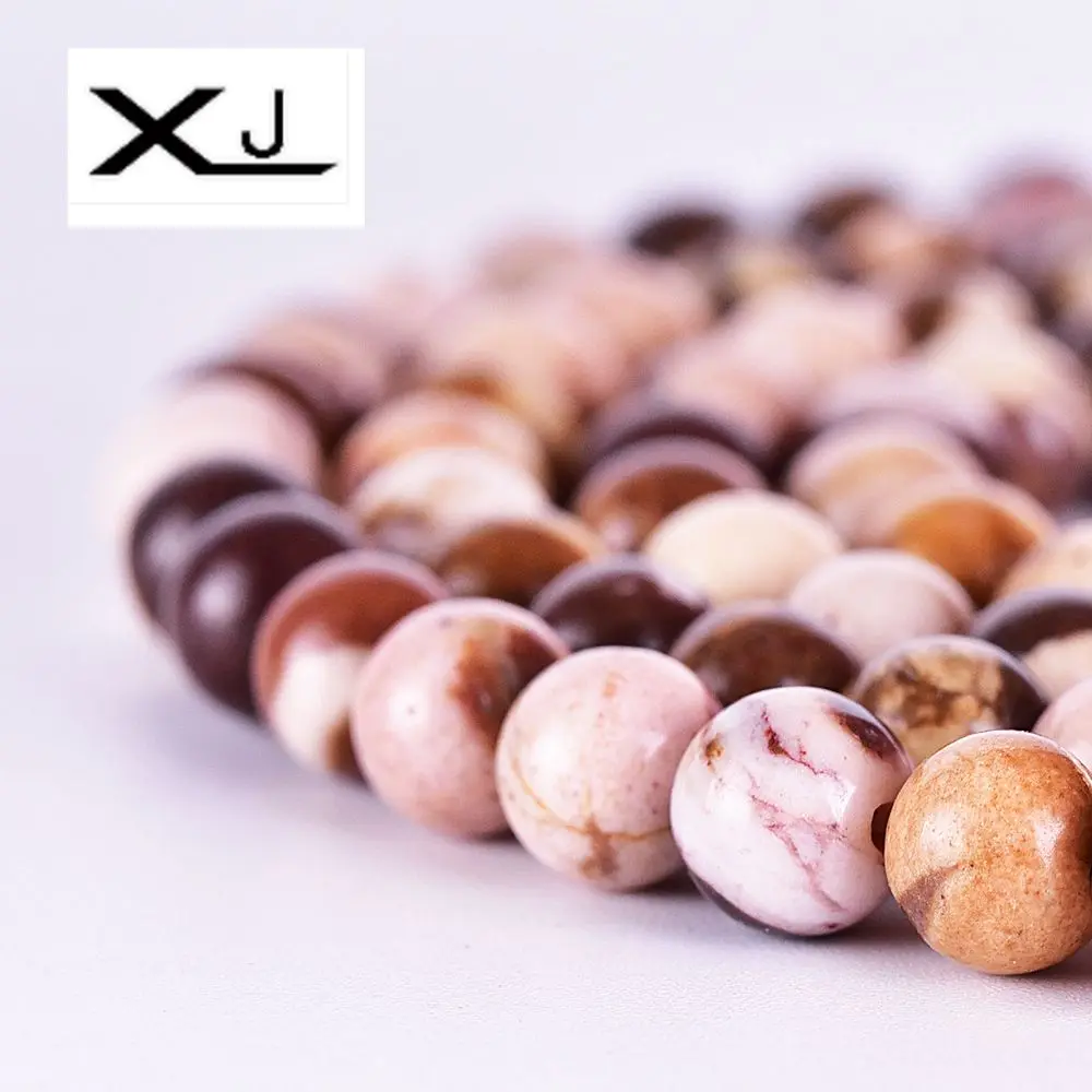 

XIN JIAO Wholesale Natural Australian zebra stone beads 6mm 8mm 10mm 12mm for Jewelry bracelet accessories making DIY