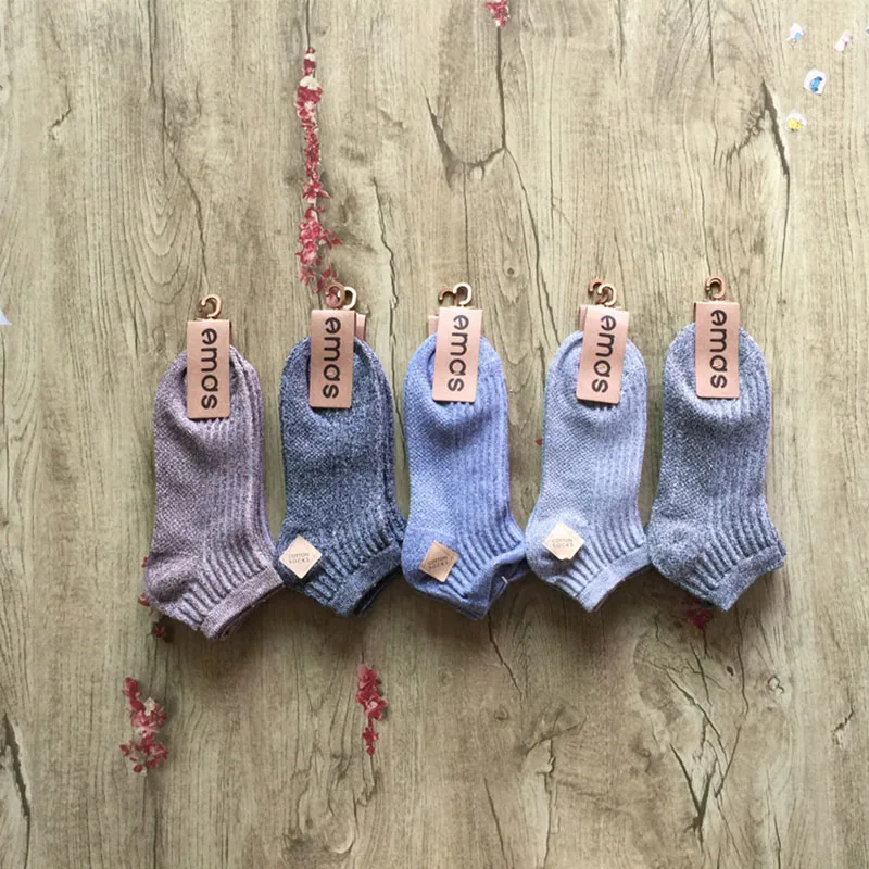 5 пар/лот, мужские хлопковые носки, весна-осень, дышащие носки, высокое качество, без шоу, носки-лодочки, короткие мужские носки, Meias Sokken - Цвет: A