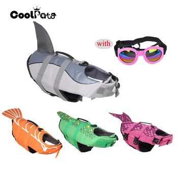 

Pet Swimming Life Jacket Mermaid Cold Sea-Maid Pet Costume Swimming Safety Clothes Apparel with Glassess