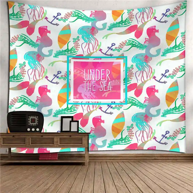 Tropical plants flower palm tapestry animal  (1)