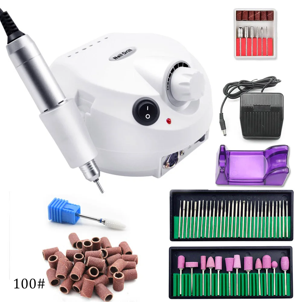 

Pro 35000RPM Electric Nail Drill Machine Manicure Machine File Kit With New Version Silicone Case Anti-scald Handle Nail tools