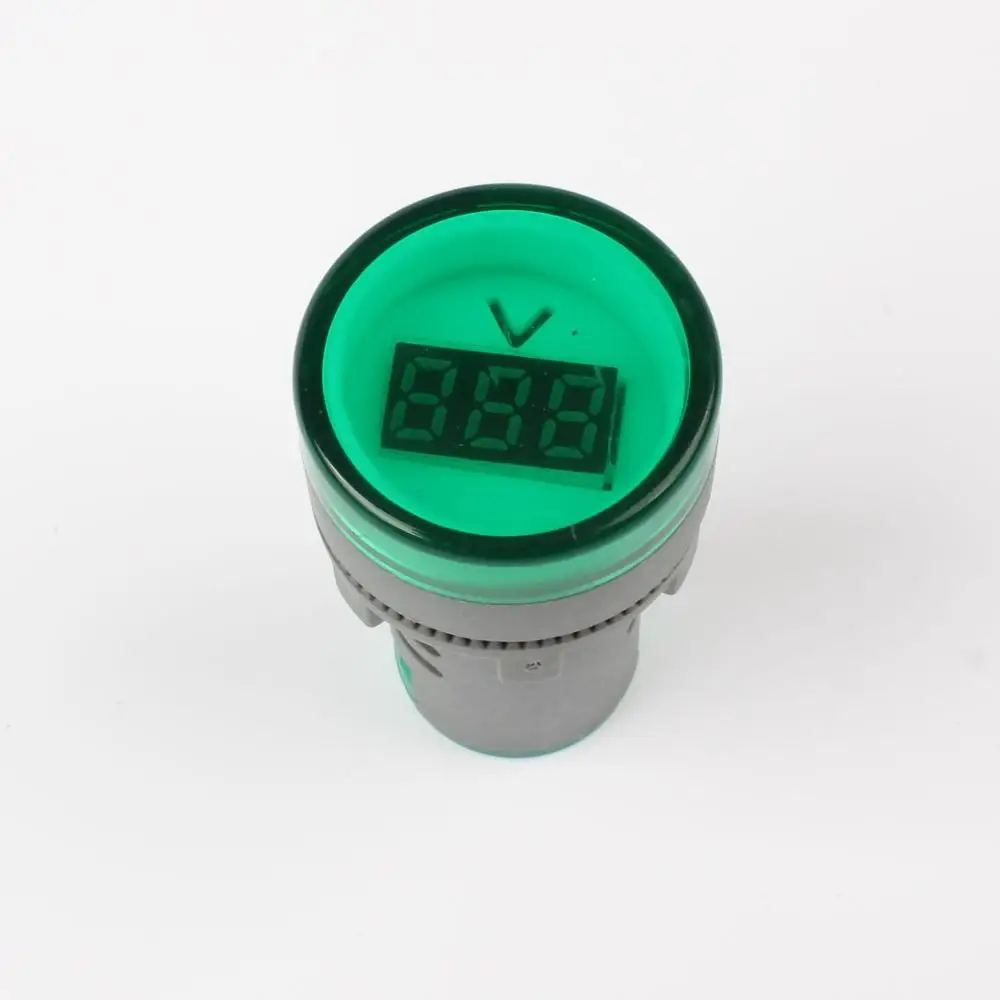 Voltmeter GREEN Цифровой дисплей Вольтметр 1 шт. 22 мм огни тестер инструменты комбо AC 60 в-450 в вольтметр с индикатором тестер амперметр трансформатор тока - Цвет: Voltmeter GREEN