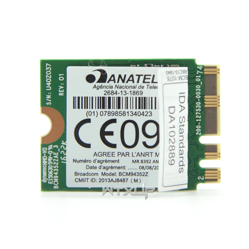 Беспроводная сетевая карта DW1560 BCM94352Z NGFF M2 WiFi WLAN Bluetooth BT 4 0 06XRYC 802.11ac 867 Мбит/с BCM94352