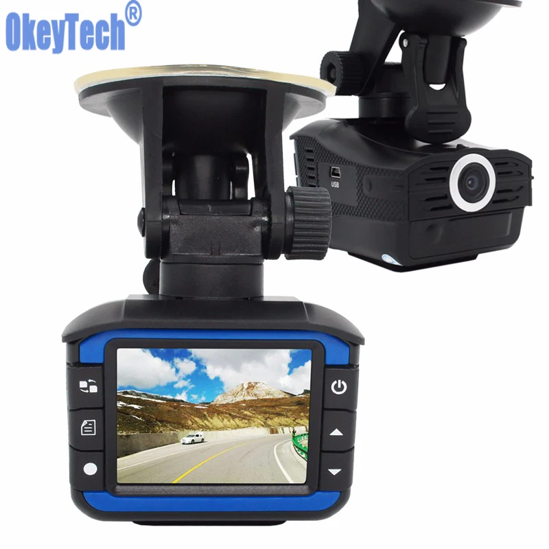 

OkeyTech Best Car DVR Camera Recorder Radar Detector Newest 2 In 1 G-sensor 140 Degree Lens HD 720P Russian & English Version