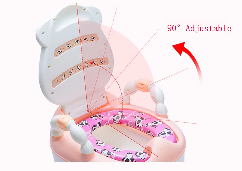 Милая корова для ребенка горшок унитаз обучающая сковорода унитаз сиденье детское постельное портативное писсуар удобная спинка Туалет