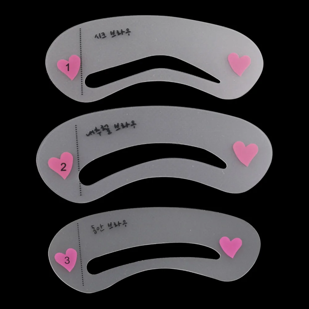 

Simple 3pcs Eyebrow Gguide Card Eyebrow Stencils Shaping Grooming Eye Brow MakeUp Template Reusable Design Eyebrows Styling Tool