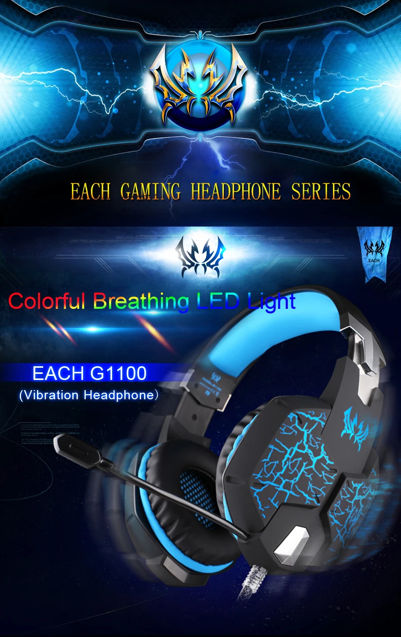 Vibration Function Professional Gaming Luminous Headphones 1
