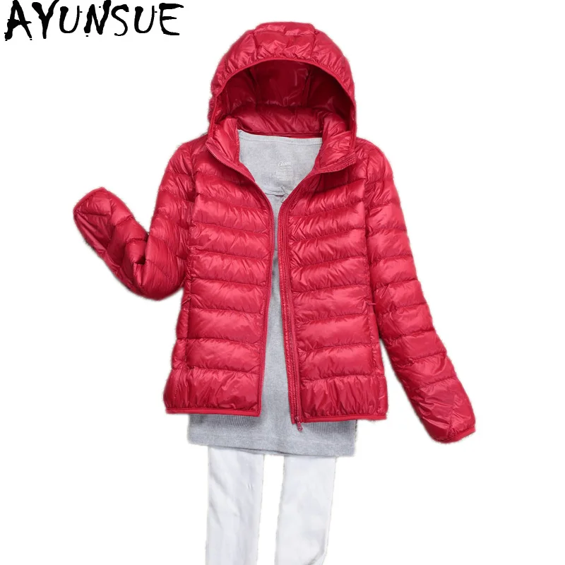 

AYUNSUE Ultra Light Down Jacket Woman Hooded Korean Plus Size Coat Female Thin Autumn Jackets for Women Chaqueta Mujer KJ412