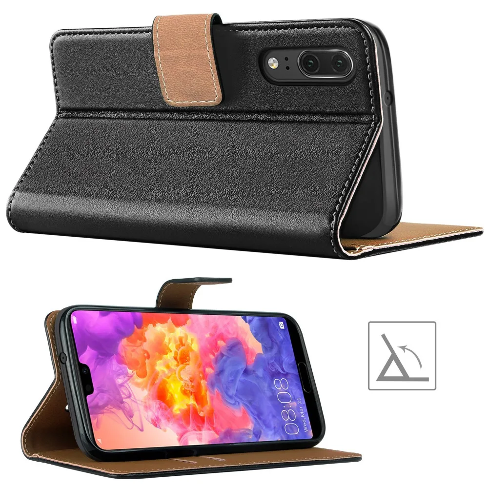 Genuine Leather Wallet Card Slots Flip Case Cover For Huawei P20 Lite P Smart P20 Pro Honor 9 Lite 6A Y9 2018 Stand Phone Coque 4