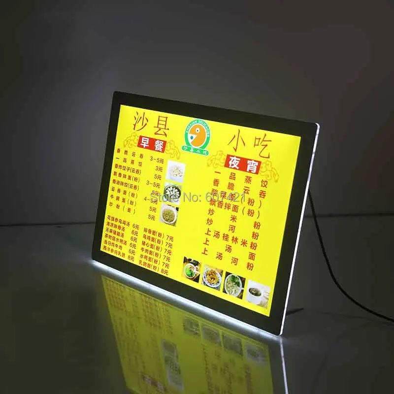 A4 Single Sided Front Panel Lightbox Poster Frames,Crystal Led