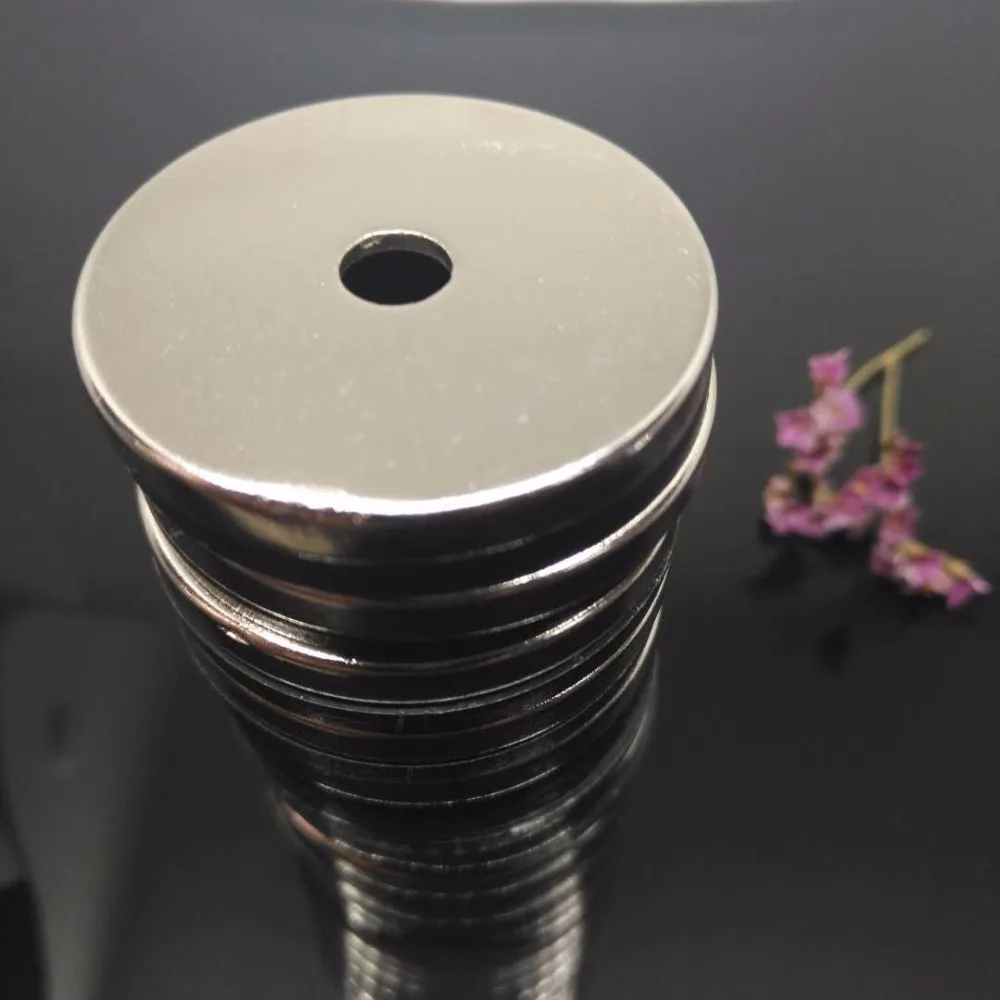 

Zion 5pcs Dia 60x5mm hole 8mm magnet super strong countersunk ring big round rare earth magnet 60*5-8mm the strongest magnet