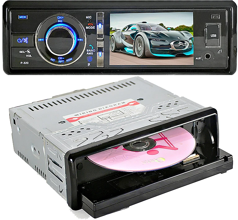 New 3" Single 1 Din Car DVD Player Radio Stereo Detachable Panel Video