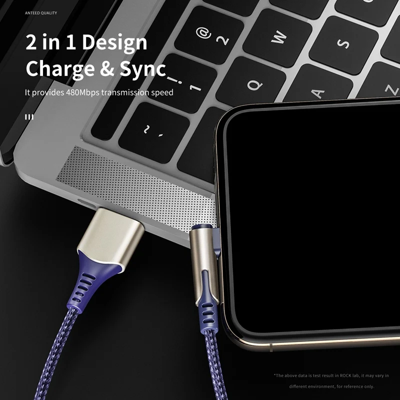  ROCK USB Kabel für iPhone 90 Degree Schnelle Lade Daten-synchronisierungs-kabel für iPhone XS MAX X
