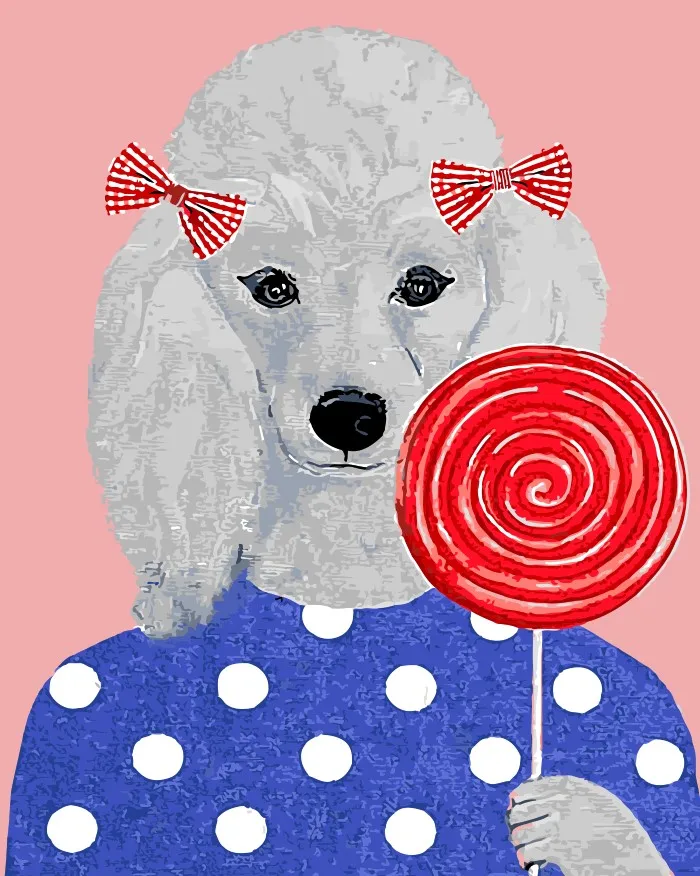 Рисование по номерам на холсте милая собака|dog painting|animal paintingpainting diy |