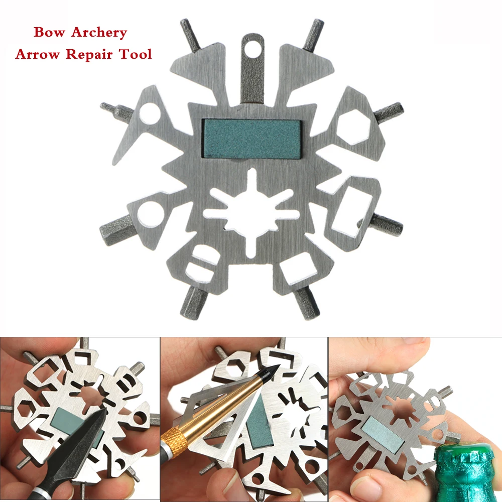 

aluminum alloy hex wrenches scraper arrowhead adjusters sharpening stone Bow Archery Arrow Repair Tool for Hunting