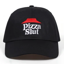 Новинка, унисекс, мультяшная Кепка Pizza slut с вышивкой, Регулируемая Кепка для папы, мужская хлопковая бейсболка, женская кепка в стиле хип-хоп, Кепка для гольфа
