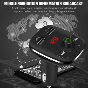 

Dual USB Port Car Chargers Bluetooth FM Transmitters Handsfree Phone Calling Car Kits MP3 Player With TF Card Slot 6.13
