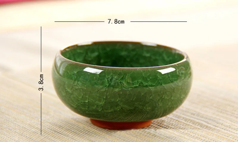 Tea Cup Ceramic Ice-Crackle Porcelain 8 Colors With Fish Pattern Kung fu Tea Set