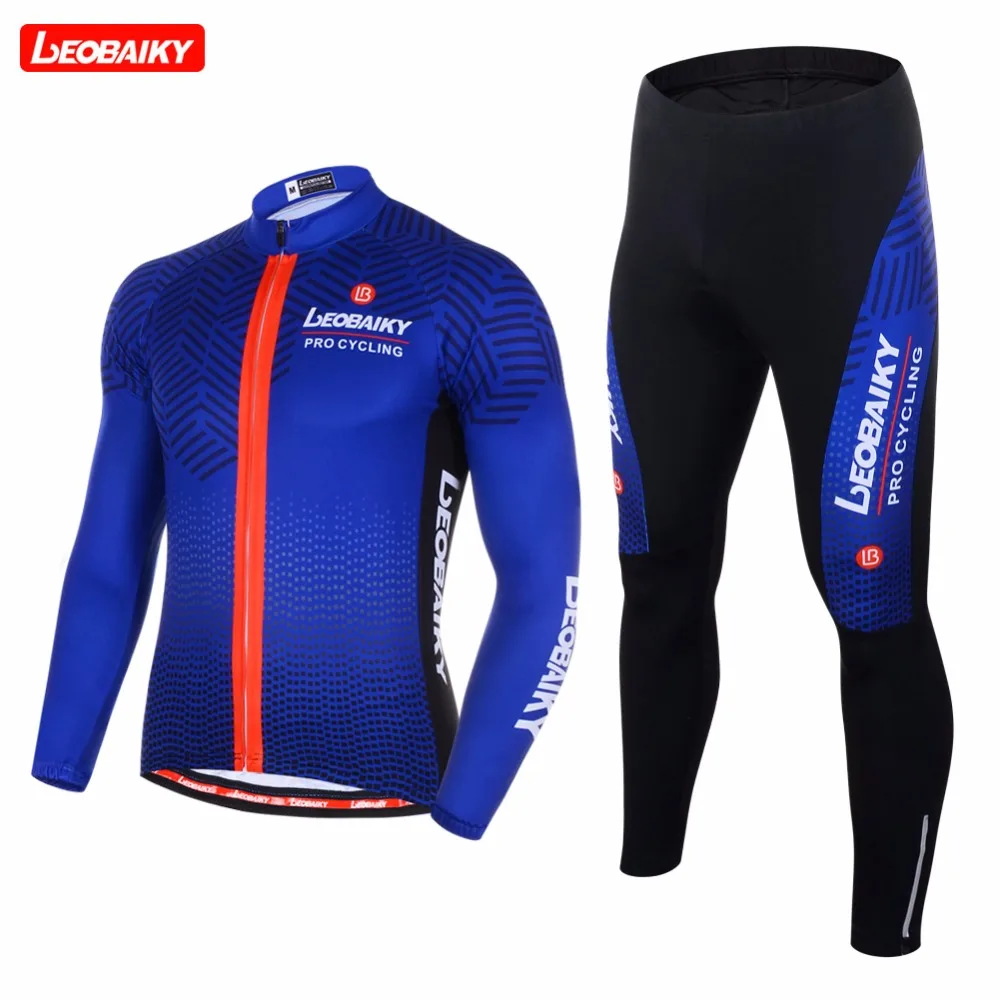 LEOBAIKY 2017 Team Pro Autumn Cycling Wear Suit Warmer Keep Long Sleeve
