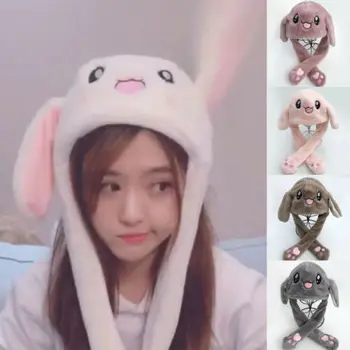 

2019 Newest Hot Rabbit Ear Hat Can Move Airbag Magnet Cap Plush Gift Record Video Dance Toy