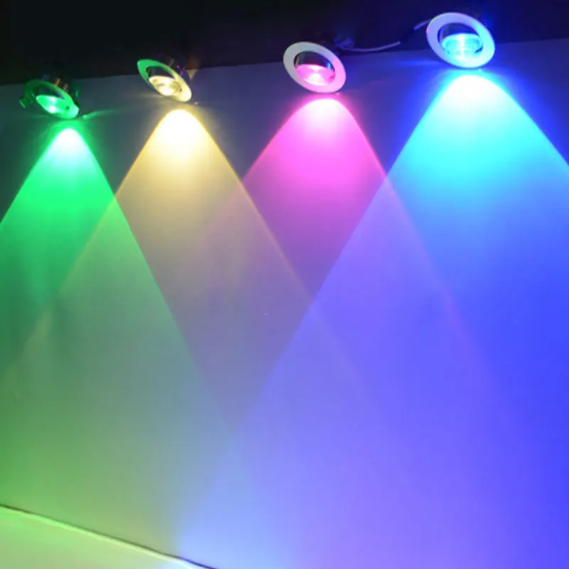 

3W 5W 7W RGB Modern minimalist spot light cob led ceiling Downlight embedded LED spot it color TV downlight background wall shot