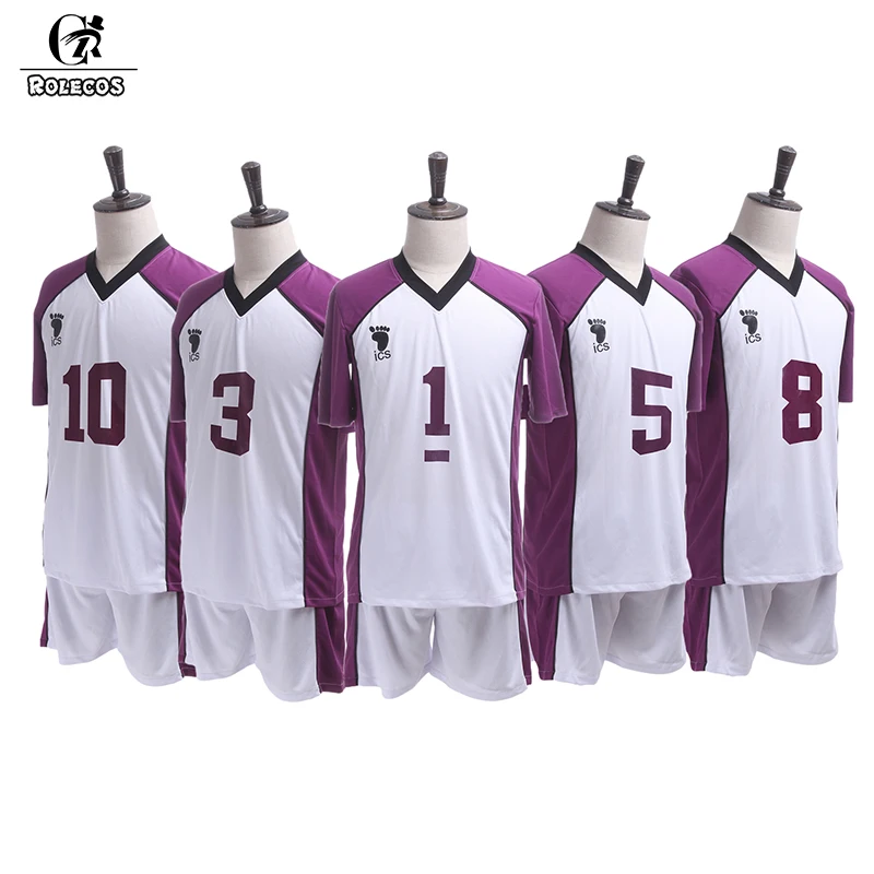 

ROLECOS Anime Haikyuu Cosplay Third Season Shiratorizawa Gakuen Koukou Cosplay Costume Wakatoshi Ushijima Cosplay Costume Men