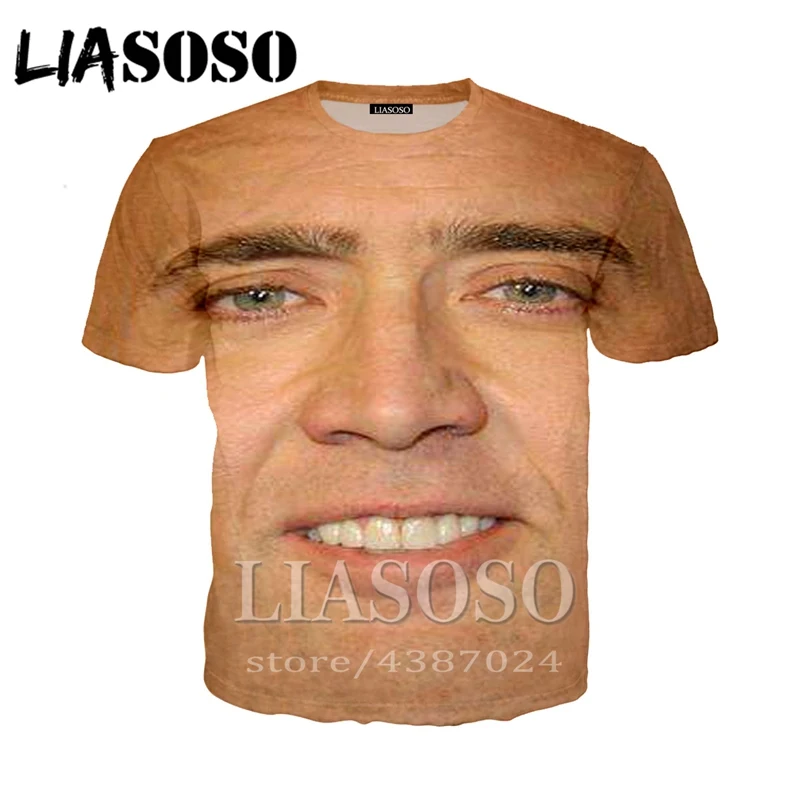 

LIASOSO Newest Men's funny women's cute 3D print hooded all Nicolas Cage homme cool body Casual t-shirt/Hoodie/SweatshirtD496