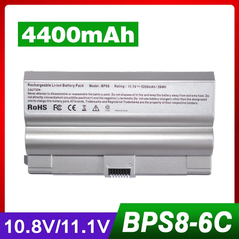 

4400mah 11.1v laptop battery for Sony VGP-BPS8 VGP-BPS8A VAIO VGC-LB15 VGN-FZ11L VGN-FZ15 VGN-FZ17 VGN-FZ38 VGN-FZ91HS 6cells