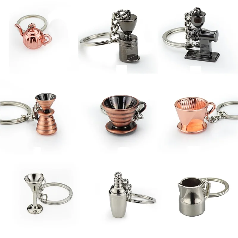 

New Mini Cute Creative Keyrings Kitchen Tableware Keychain DIY Coffee Kitchenware Gadget Keychain Jewelry Gift Accessories