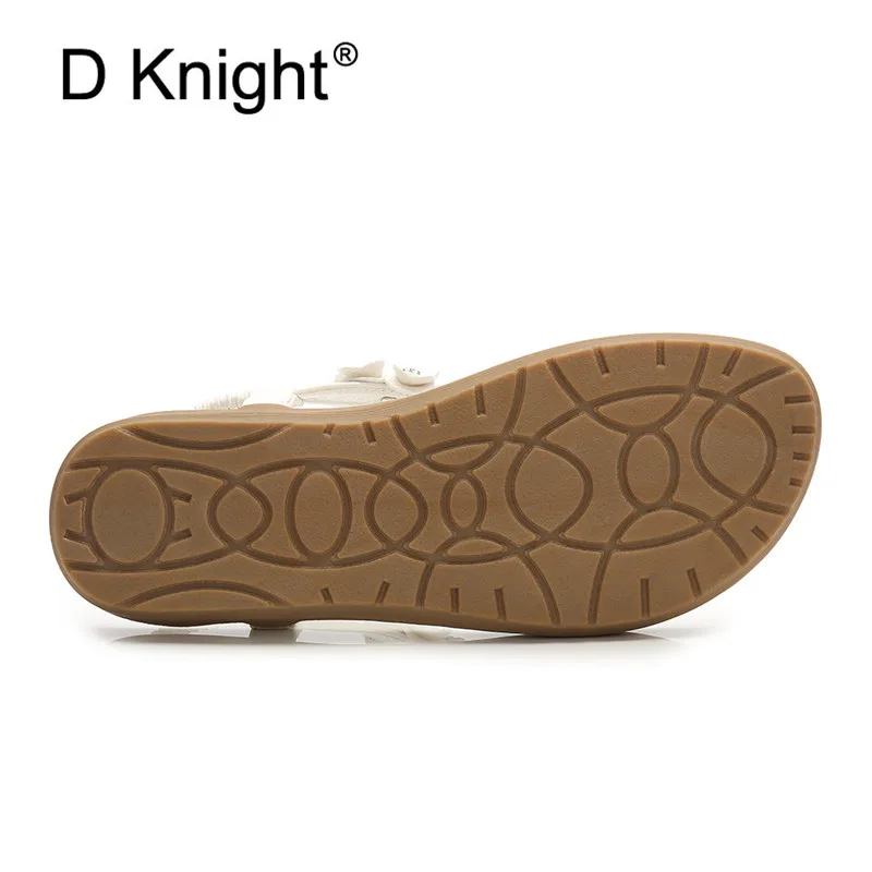 2018 Fashion Women Sandals Flowers Crystal Summer Gladiator Shoes Ladies Bohemia Shoes Woman Soft White Beach Shoes Flat Sandals (8)