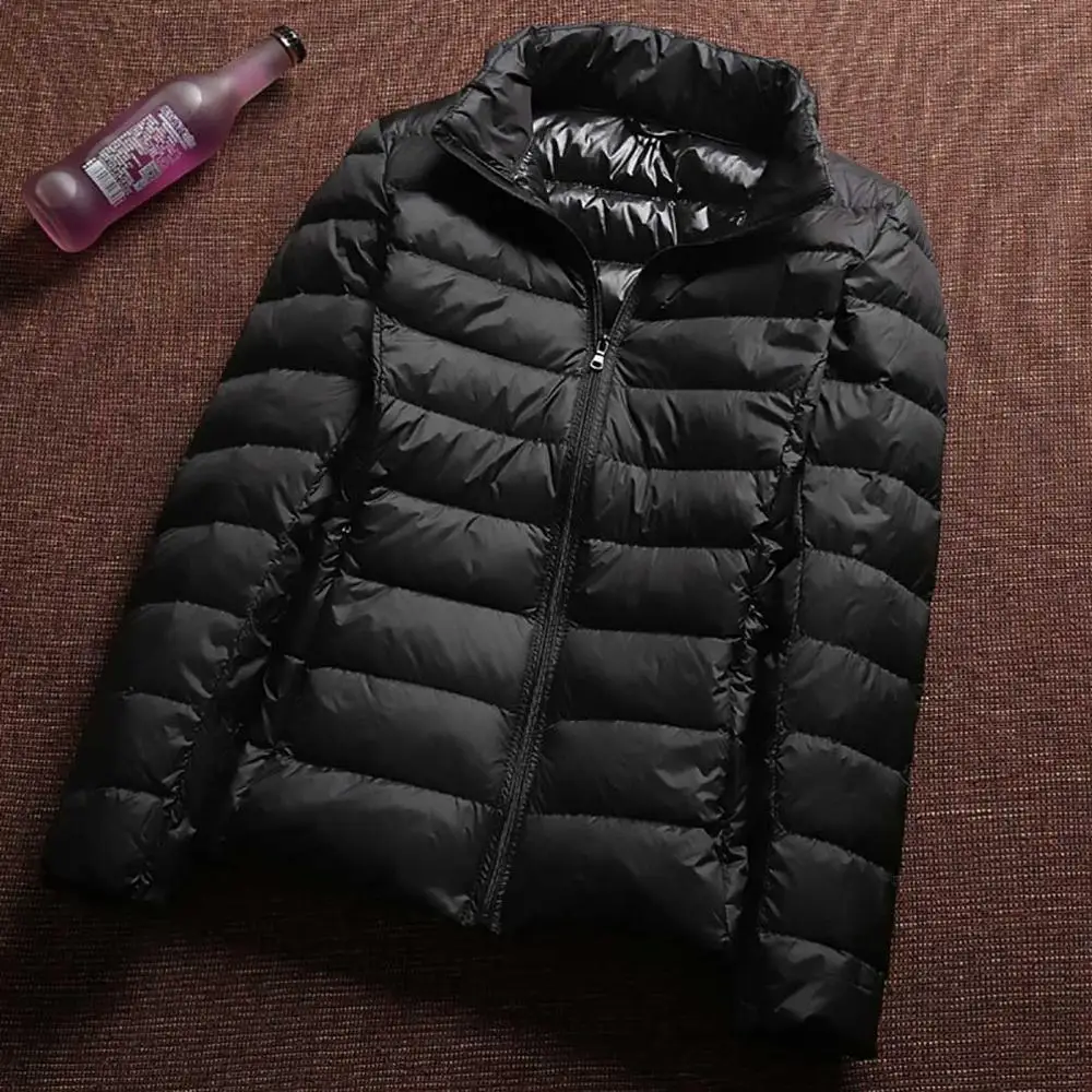 Большие размеры 5XL 6XL 7XL зимние теплые куртки Женская Осенняя верхняя одежда Брендовое белое пуховое пальто с длинным рукавом тонкая женская куртка - Цвет: Black