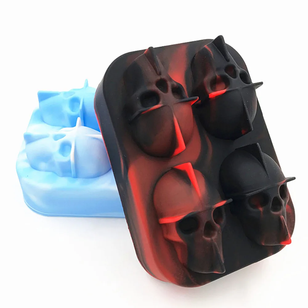 3 шт./компл. 3D череп силиконовая форма для льда холодный виски винный коктейль кубик льда лоток домашняя кухня производителя формы для льда DIY Инструменты