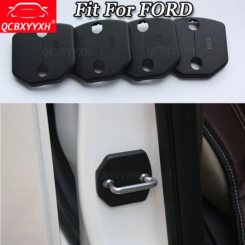 Qcbxyyxh ل فورد فوكس مونديو كوغا حافة فييستا ايفرست ecosport 04-18 4 قطعة/المجموعة السيارات قفل الباب واقية غطاء اكسسوارات السيارات