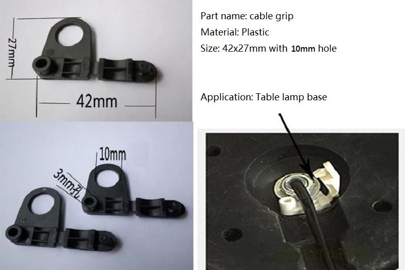 40 шт./лот черные рельефные Пластик снятие натяжения кабеля зажим для проволоки кабельный зажим крепежные зажимы зажим для шнура с M10 резьбовое отверстие