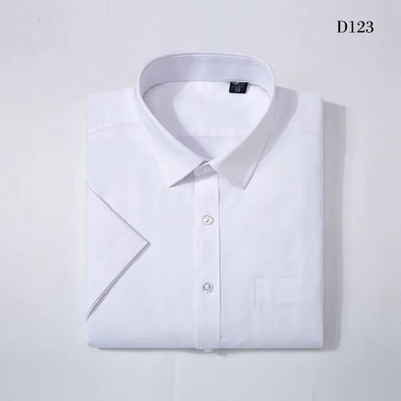 FillenGudd Роскошные качественные мужские летние рубашки с коротким рукавом Slim fit деловые рубашки для мужчин - Цвет: D123
